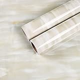 CHIHUT Beige Marble Wallpaper for Kitchen Countertop Peel and Stick Waterproof Self Adhesive Removable Contact Paper for Countertops Cabinets 17.7