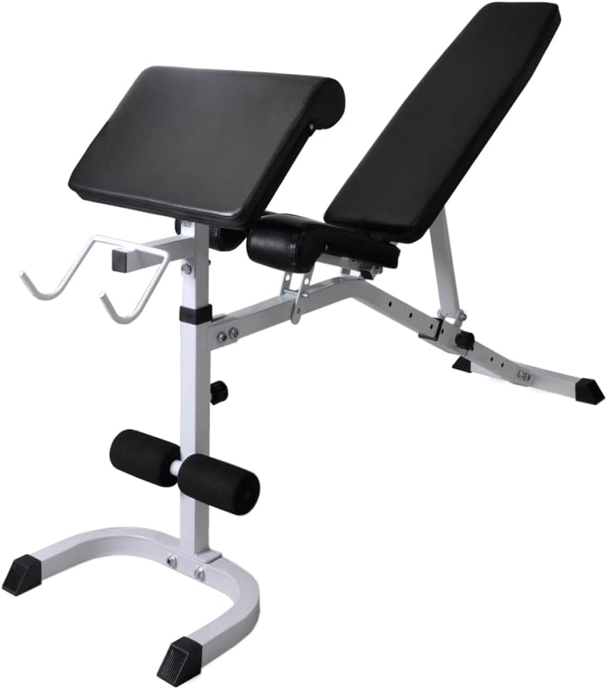 YAFF Workout Bench with Weight Rack, Barbell and Dumbbell Set 198.4 lb