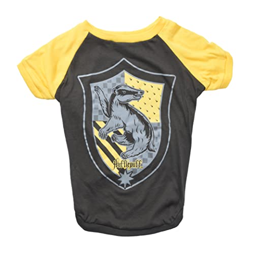 Harry Potter Hufflepuff Dog T-Shirt - Pet Costume Shirt for Dogs - Officially Licensed Dog Apparel & Accessories for Hogwarts Houses, Size X-Small