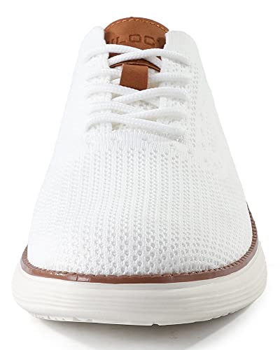 Vilocy Men's Dress Sneakers Oxfords Casual Business Shoes Lace Up Lightweight Walking Knit Mesh Fashion Sneakers White,Us10 Eu43 #TOP3