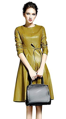 LAI MENG FIVE CATS Women's Long Sleeve Midi Dress – Puff Sleeve, Empire Waist, Flowy A-Line For Parties & Events - View #2