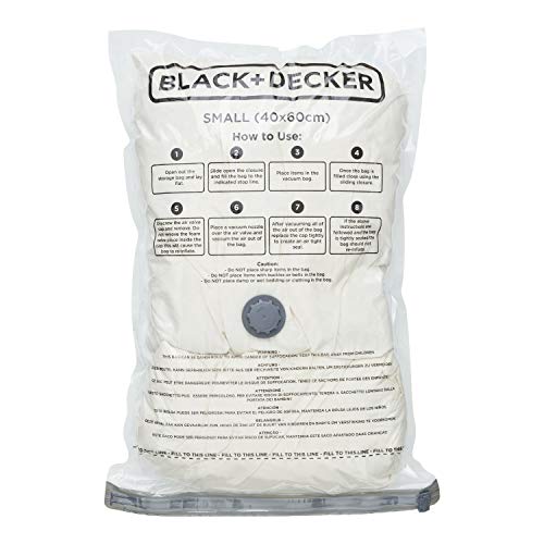 BLACK+DECKER Vacuum Storage Bags, White, Small