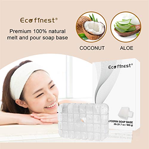 Eco Finest Organic Glycerin Oil Soap Base (2 Lb) - Melt And Pour Natural Handmade Bar - Excellent Soap Bar Making Supplies #TOP3