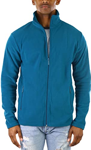 Image of ToBeInStyle Men's Zip Up Long Sleeve High Collar Polar Fleece Jacket