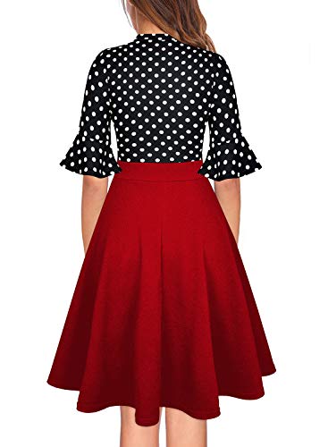 Image of Women Summer Floral Ruffle Sleeve Wear to Work Church Wedding Guest Party Dresses