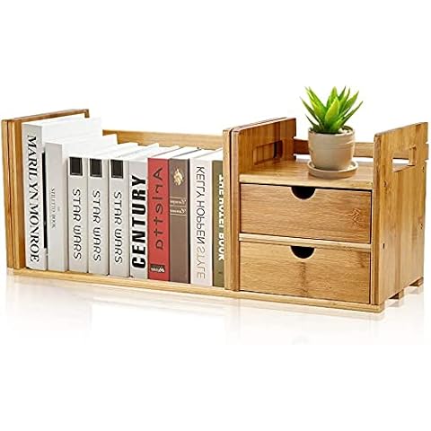 Ausziehbarer Regal Schreibtisch Organizer Bambus Holz Bücherregal Cover