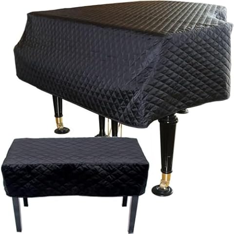 Dustproof Grand Piano Cover,Baby Grand Piano Cover - Black Customize Thicken Cotton Lining,Proof Anti-Static Piano Companion Upright Piano Cover-B||160cm/63in Cover