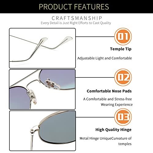 Image of grey jack Polarized Aviator Sunglasses lightweight Stylish Glasses for Men Women UV Protection S110102