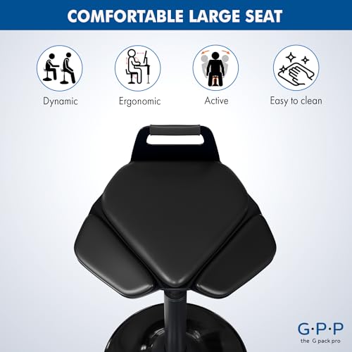 Image of Standing Desk Stool - Ergonomic 360 Swivel Chair with Adjustable Height (19.6-29.8 in) for Comfortable Sitting or Leaning
