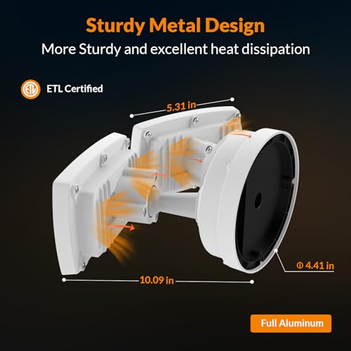 lepower 3000lm flood light outdoor switch controlled led security light 28w exterior lights with 2 adjustable heads ip65 waterproof 5500k wall mount exterior led flood light for garage yard white