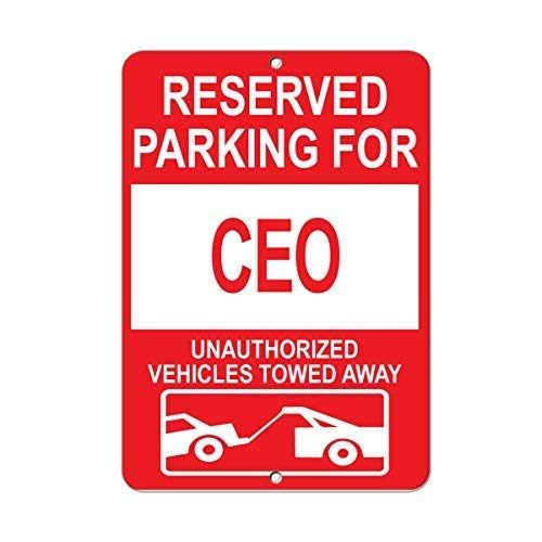 Tomlinsony New Metal Tin Sign Aluminum Reserved Parking for CEO Unauthorized Vehicles Towed Away 8 X 12 Inch
