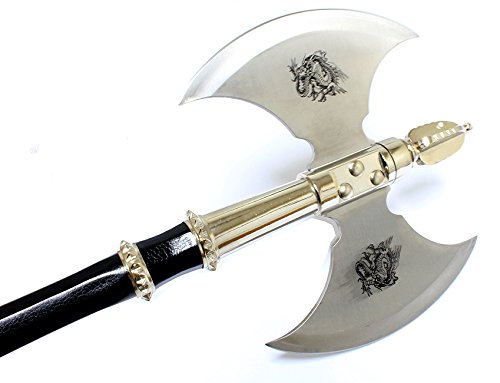 Lastworld Medieval Stainless Steel Double Blade Axe Sharp