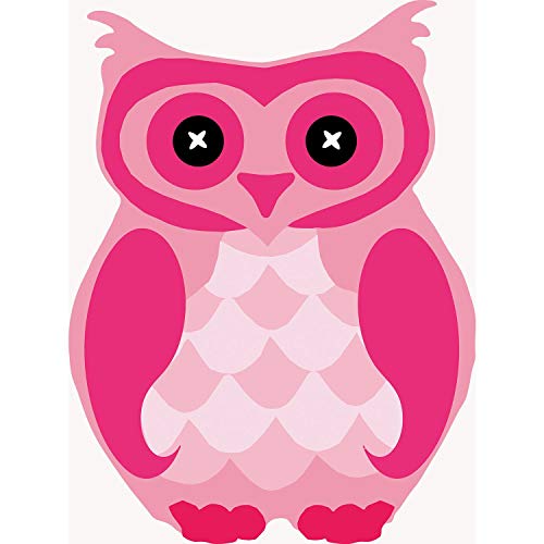 Poster chouette rose 91x122cm pour déco chambre enfant