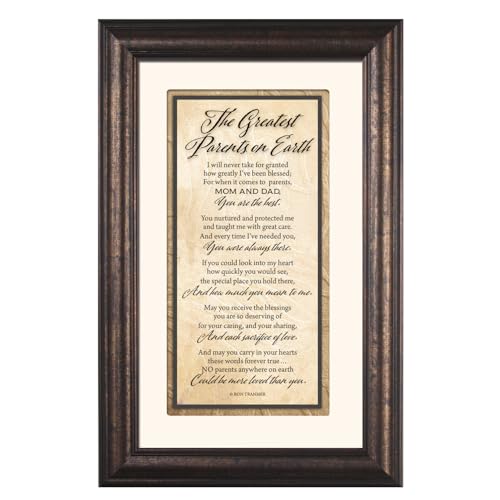 Greatest Parents Wood Wall Frame Art Plaque | 8.5 inches x 12.5 inches | Wall Hanger and Easel Back | The Greatest Parents on Earth | by James Lawrence