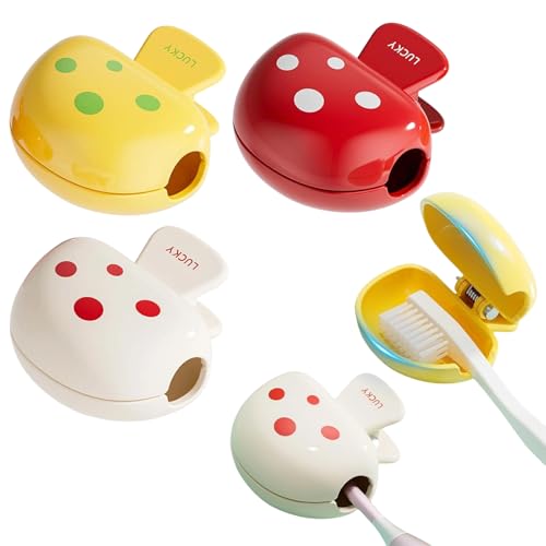 3pcs Toothbrush Covers Travel Toothbrush Protector Cap Brush Pod Case Protective Portable Plastic Clip for Household Travel Camping Bathroom School Business