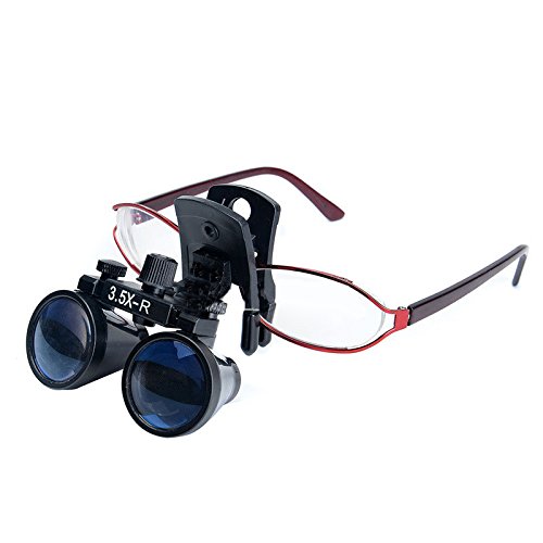 Loupes binoculaires chirurgicales à distance de travail 3,5X (280-380 mm) pour lunettes ordinaires