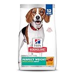 Hill's Science Diet Perfect Weight, Adult 1-6, Weight Management Support, Small Kibble, Dry Dog Food, Chicken Recipe, 12 lb Bag