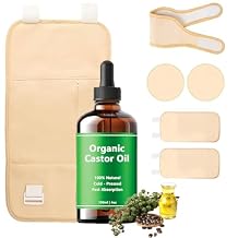 Castor Oil Pack Wrap Kit - Organic Cotton Flannel Wrap for Liver Support, Digestion Aid, Muscle Relaxation & Detox, Reusable & Comfortable
