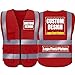 BeautyWill Customized Safety Vest Custom Logo High Visibility Reflective Vest Class 2 ï¼ˆRedï¼Œ3XLï¼‰