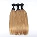 Forawme Full Cuticle Brazillian Virgin Hair 5pcs Lot 18 20 22 24 With 16 Inch Silk Straight Ombre Lace Closure With Weaves 1B/27 Blonde Unprocessed Human Hair Bundles