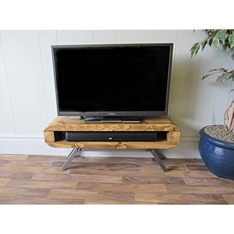 Retro tv stand, narrow tv unit rustic industrial 80 cm Cover