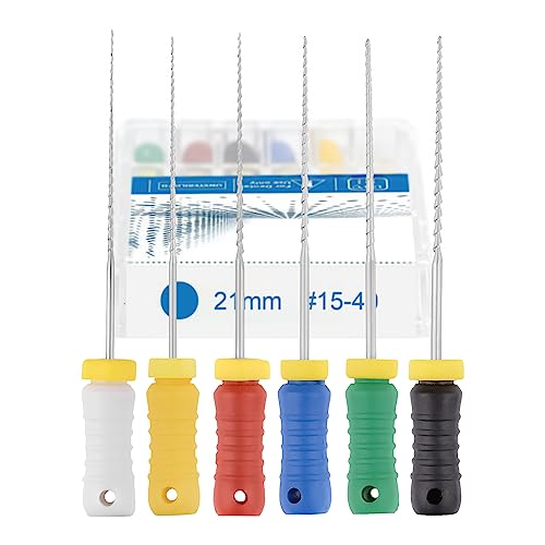 Oubo 6Pcs/Pack Stainless Steel Endo H-File Hand Use Endodontic Files #15 Endo Rotary Files cover