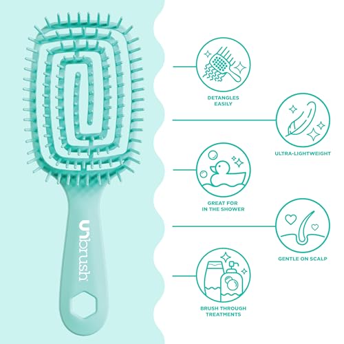 Image of FHI Heat UNbrush Flex Detangling Brush - Ultra-Flexible, Pain-Free Hair Brush Detangler with DuoFlex Anti-Static Bristles for Removing Tangles, Massaging Scalp & Faster Styling