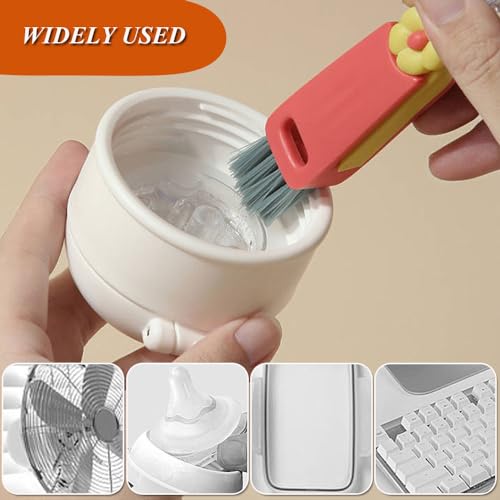 Image of 3 in 1 Cup Lid Cleaning Brush, 3 PCS Crevice Cleaning Brush Set - Multifunctional Portable Bottle Brush Cleaner for Bottle Gap Tight Spaces Cup - Ideal Baby Bottle Brush & Water Bottle Brush (3)