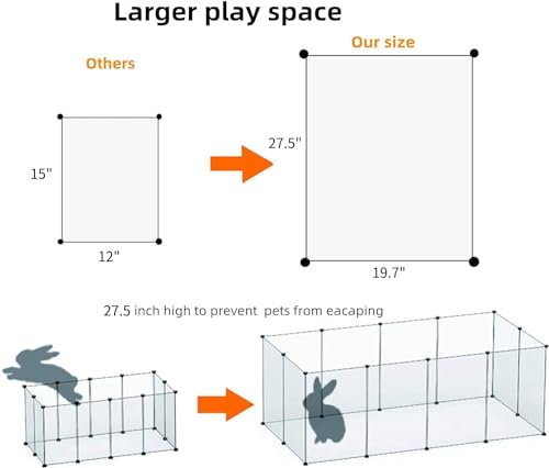 Luriva PP-TM50-12-2 Large Transparent Pet Playpen, 28 Inch H X 20 Inch W, Dog Playpen, Small Animal Playpen, Puppy Playpen, Rabbit Playpen thumb #1