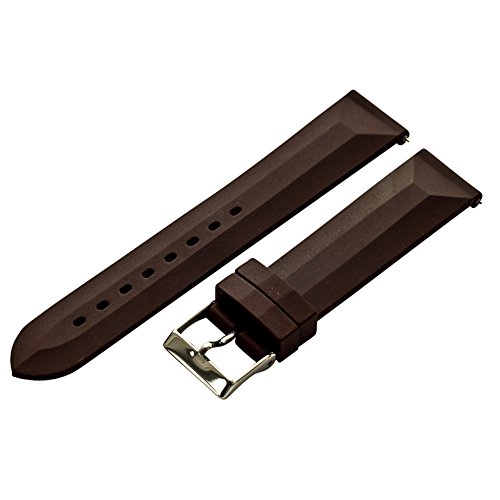 Clockwork Synergy - 2 Piece Divers Silicone Watch Band Straps - Brown - 16mm for Men Women
