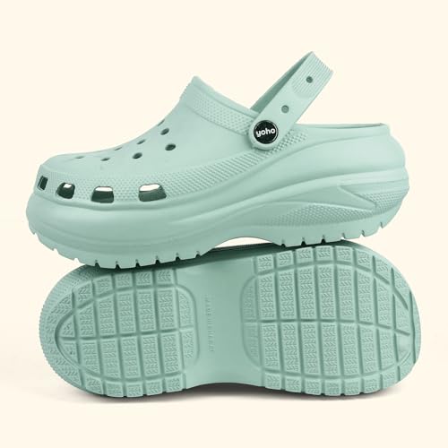 Image of YOHO Jumbo Clogs for Women & Girls | Lightweight & Waterproof Monsoon Footwear | Chunky Design with Back Strap Rainy Sandals