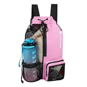 flintronic Rucksack mit Kordelzug, Wasserdichte Schwimmtasche, Sport-Turnbeutel mit Nass-und Trockenfach, Netztaschen mit Kordelzug, Großer Sporttasche für Männer&Frauen, für Strand, Schwimmen, Sport