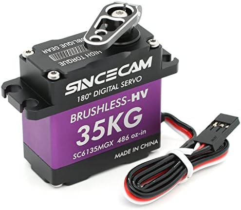 35kg Rc Servo Waterproof Steering Servo 180°Metal Oblique Gear High Speed Servo Full Aluminum Case Brushless Digital Servo Precise Angle Smoother Rotation for 1/12 RC Crawler Boat Robot