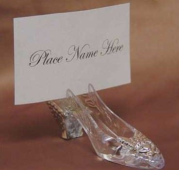 Pack of 36 Silver Accented Cinderella Clear Acrylic Slipper Placecard Holders - Place Card Holders for Quinceanera, Fairy Tale Wedding, or Princess Themed Birthday Party Favors (3-3/4