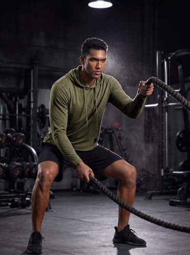 Image of Lexiart Mens Cotton Hoodies Pullover Sport Muscle Workout Shirts