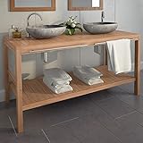 Diámetro del agujero: 5 cm Mueble de Lavabo tocador Madera de Teca Maciza 132x45x75 cmMobiliario Armarios y Almacenamiento Tocadores Tocadores de baño