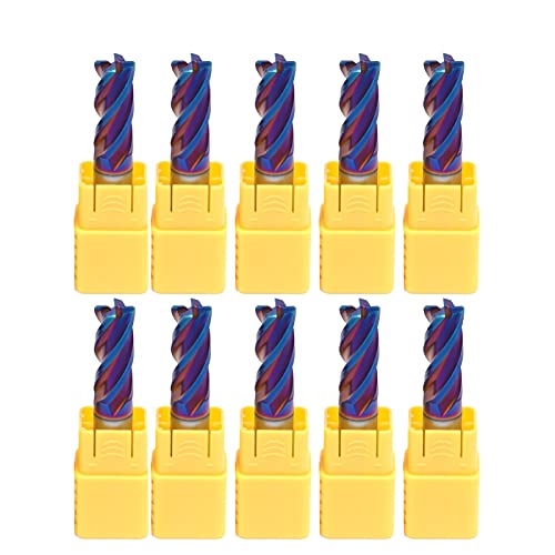 SUOFEILAIMU-PHONE CASE Metal R0.2 R0.5 R1 HRC65 Tungsten Carbide CNC Milling Cutter Milling Tools Carbide Corner Radius End Mill (Cutting Edge Diameter : 6R0.5X6DX50L 4F, Dimensions : 10pcs)
