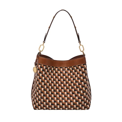 Fossil Jessie Bucket Shoulder Bag, Neutral Woven
