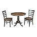 IC International Concepts Chairs Dining Table Set, Hickory/Washed Coal
