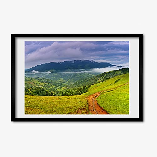 Cadre photo affiche collines vertes | Solution design 60x40 pour murs vides