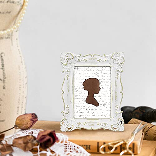 Aels 5X7 Inch Vintage Picture Frame, Elegant Antique Photo Frames With Glass Front, Photo Display, Tabletop Wall Hanging, Gift Ideas, Off White #TOP5