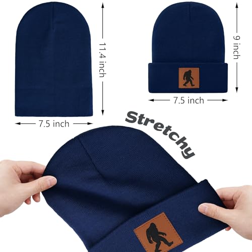 Image of Bigfoot Beanie for Men - Sasquatch Hat Winter Knit Cuffed Beanie for Women - Bigfoot Gifts for Christmas & New Year