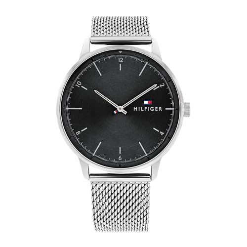 Tommy Hilfiger Reloj Analógico de Cuarzo para Hombre con Correa de Malla de Acero Inoxidable Plateada - 1791842 Tommy Hilfiger Reloj Analógico de Cuarzo para Hombre con Correa de Malla de Acero Inoxidable Plateada - 1791842