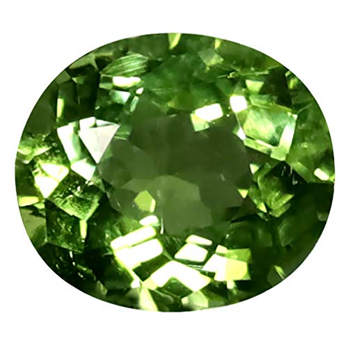 Tourmaline verte mozambicaine naturelle en vrac 1,40 ct 8x7mm | Pierre précieuse ovale pour joaillerie