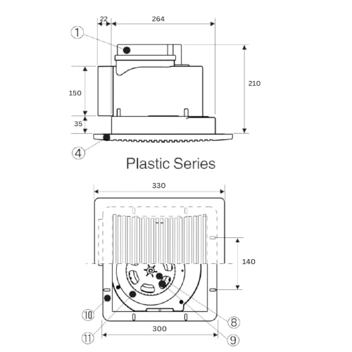 Image of Astberg Ceiling Mounted Cassette Fan APT 15-27 (150mm /6) (300CMH /176CFM) /Ceiling cassette Exhaust /Fresh Air Ventilation System /2 year warranty /ISO, CE, RoHS Certified /European Standards