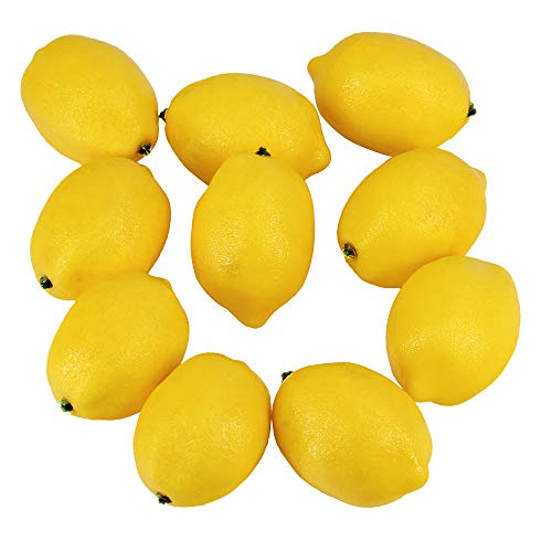 Supla 20 PCS Artificial Lemons Fake Lemons Faux Lemons Fruits in Yellow 3