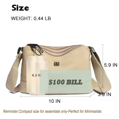 Eslcorri Crossbody Bags for Women, Small Shoulder Bag Nylon Simple Purse with Zipper, Lightweight Casual Mini Purse3