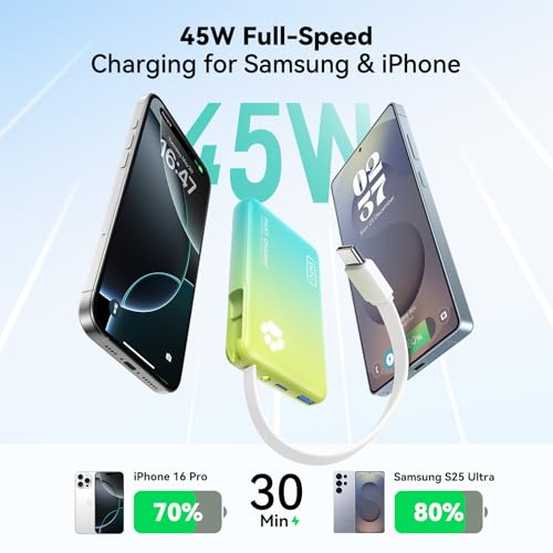 Image of INIU 45W Fast Charging Tablet Portable Charger, Smaller 10000mAh Power Bank