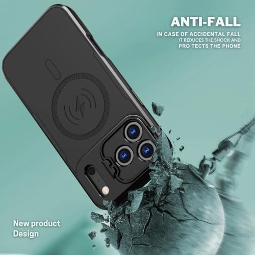 Image of Sentinel Back Cover Case for iPhone 17 Pro Max with Reinforced Lens Guard and High-Strength Magnetic Lock (HD Acrylic + TPU + PC), Black