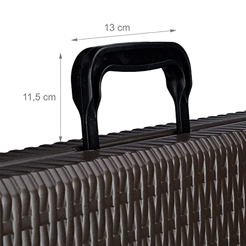 Relaxdays Gartentisch klappbar BASTIAN, groß, Tragegriff, stabiler Campingtisch, H x B x T: 72 x 178 x 74 cm, braun – Bild 7
